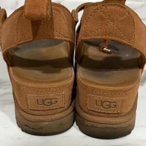 UGG Tan Suede Platform Sandals